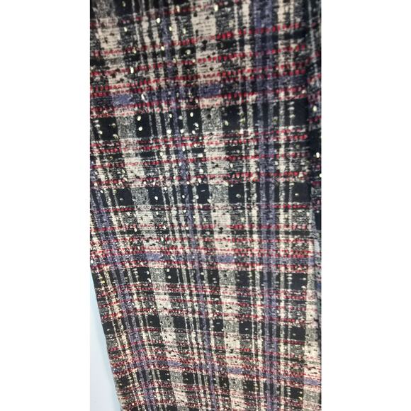 Zac & Rachel velour SOFT M Plaid Pants Tapered Leg Stretch Pull on festive comfy - Picture 4 of 9